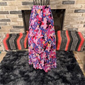 SHEIN Curve Purple & Pink Abstract Women's Skirt